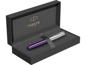 Ручка-роллер Parker Sonnet Essentials Violet SB Steel CT, цвет чернил black, перо: F, в подарочной упаковке. — изображение 9