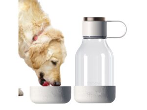 Бутылка для воды 2-в-1 Dog Bowl Bottle со съемной миской для питомцев, 1500 мл, белый — изображение 2