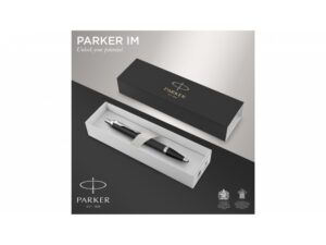 Шариковая ручка Parker IM Mat Black CT лак матовый, стержень: M, цвет чернил: blue, в подарочной упаковке. — изображение 7