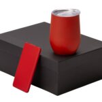 Подарочный набор с термокружкой и повербанком С1, 5000 mAh, красный