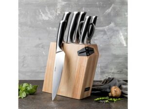 Набор из 5 кухонных ножей, ножниц и блока для ножей с ножеточкой, NADOBA, серия URSA — изображение 6