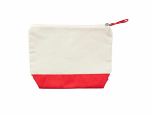 Косметичка DOEL из хлопка плотностью 280 г/м2, бежевый/красный — изображение 2