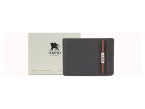 Бумажник Mano Don Leonardo, с RFID защитой, натуральная кожа в сером цвете, 12,5 х 2,5 х 9 см — изображение 7