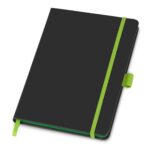 Блокнот ColorNote Black, твердая обложка A5, 80 листов, черный с зеленым яблоком