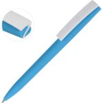 Ручка пластиковая soft-touch шариковая Zorro, голубой/белый