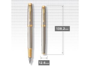 Перьевая ручка Parker IM Premium Warm Silver (grey)  GT, перо: F, цвет чернил: blue, в подарочной упаковке. — изображение 5