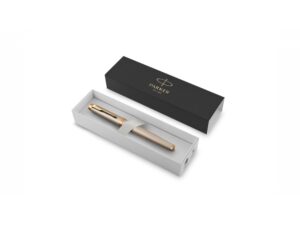 Перьевая ручка Parker IM Premium Warm Silver (grey)  GT, перо: F, цвет чернил: blue, в подарочной упаковке. — изображение 2