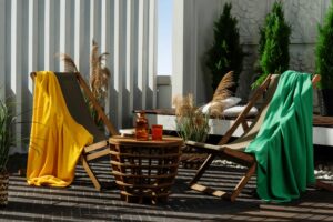 Флисовый плед Warm&Peace, зеленый — изображение 5