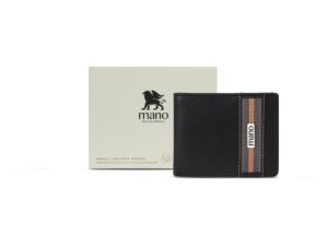 Бумажник Mano Don Leonardo, с RFID защитой, натуральная кожа в черном цвете, 10,5 х 2 х 8,5 см — изображение 7