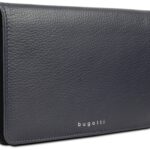 Кошелёк женский BUGATTI Lady Top, тёмно-синий, натуральная воловья кожа, 19,5х2х11,2 см