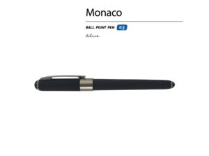 Ручка пластиковая шариковая Monaco, 0,5мм, синие чернила, черный/вороненая сталь — изображение 2