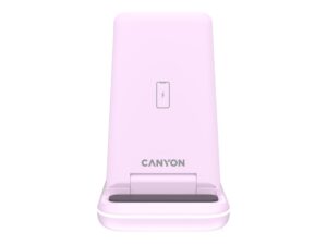 Беспроводное зарядное устройство 3-в-1 CANYON WS-304 (CNS-WCS304B), 15W, розовый — изображение 2