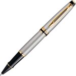 Ручка-роллер Waterman Expert 3, цвет: Stainless Steel GT, стержень: Fblk