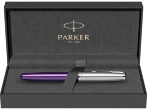 Ручка-роллер Parker Sonnet Essentials Violet SB Steel CT, цвет чернил black, перо: F, в подарочной упаковке. — изображение 10