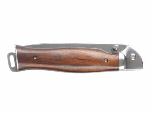 Нож складной Stinger, 106 мм, (серебристый), материал рукояти: сталь/дерево (серебристо-коричневый) — изображение 2