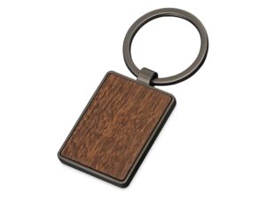 Брелок из темного металла и дерева Timber, черный/темно-коричневый