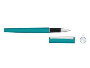 Ручка металлическая роллер Brush R GUM soft-touch с зеркальной гравировкой, бирюзовый — изображение 2