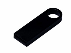 USB 2.0-флешка на 512 Мбайт с мини чипом и круглым отверстием, черный — изображение 2