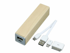 PB-wood1 Универсальное зарядное устройство power bank прямоугольной формы. 2600MAH. Белый — изображение 2