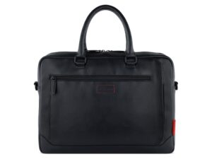 Портфель мужской BUGATTI Clark, чёрный, воловья кожа/полиэстер, 40х9,5х29 см, 10 л — изображение 2