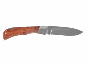 Нож складной Stinger, 104 мм, (серебристый), материал рукояти: сталь/дерево (серебристо-коричневый) — изображение 3