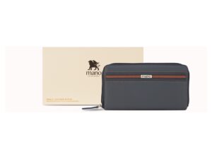 Кошелек Mano Don Leonardo, с RFID защитой, натуральная кожа в сером цвете, 19 х 2 х 10,5 см — изображение 6