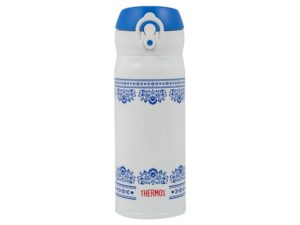 Термос из нерж. стали тм THERMOS JNL-402-BLWH SS V.Insulated Flask,400ml, бело-синий — изображение 2