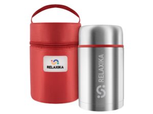 Термос для еды Relaxika 301 в чехле, 700 мл, стальной — изображение 10