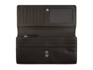 Кошелёк женский BUGATTI Banda, с защитой RFID, коричневый, кожа/полиэстер, 18,5х2,5х9,5 см — изображение 3