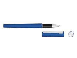 Ручка металлическая роллер Brush R GUM soft-touch с зеркальной гравировкой, средне-синий — изображение 2