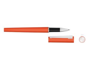 Ручка металлическая роллер Brush R GUM soft-touch с зеркальной гравировкой, оранжевый — изображение 2