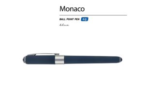 Ручка пластиковая шариковая Monaco, 0,5мм, синие чернила, темно-синий navy/серебристый — изображение 2