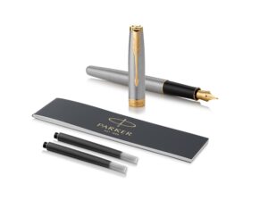 Ручка перьевая Parker Sonnet Core Stainless Steel GT, серебристый/золотистый — изображение 5