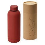 Вакуумная термобутылка Cask Waterline, soft touch, 500 мл, тубус, красный