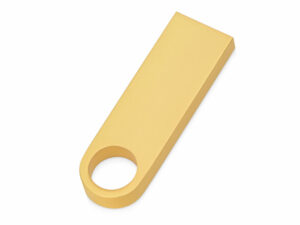 USB 2.0-флешка на 32 Гб с мини чипом и круглым отверстием, золотистыйй — изображение 2