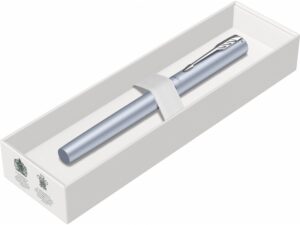 Ручка-роллер Parker Vector XL Silver Blue CT, цвет чернил black, стержень: F, в подарочной упаковке. — изображение 9