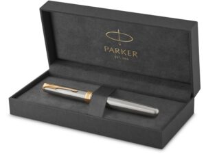 Ручка-роллер Parker (Паркер) Sonnet Core Stainless Steel GT, серебристый/золотистый — изображение 4