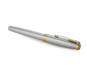 Ручка-роллер Parker (Паркер) Sonnet Core Stainless Steel GT, серебристый/золотистый — изображение 2