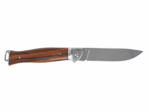 Нож складной Stinger, 106 мм, (серебристый), материал рукояти: сталь/дерево (серебристо-коричневый) — изображение 3