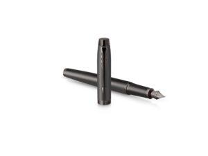 Перьевая ручка Parker IM Monochrome Black, перо:F, цвет чернил: blue, в подарочной упаковке. — изображение 3
