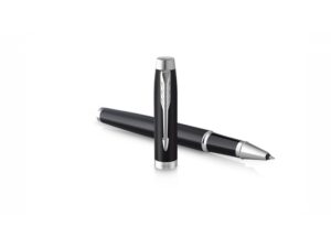 Ручка-роллер Parker IM Mat Black CT,стержень: F, цвет чернил: black, в подарочной упаковке. — изображение 4