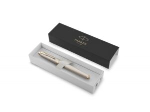 Перьевая ручка Parker IM Professionals Monochrome Champagne, перо: F, цвет чернил: Blue, в подарочной упаковке. — изображение 2