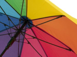 23-дюймовый ветрозащитный полуавтоматический зонт Sarah,  радужный — изображение 5