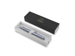 Ручка-роллер Parker Vector XL Silver Blue CT, цвет чернил black, стержень: F, в подарочной упаковке. — изображение 2