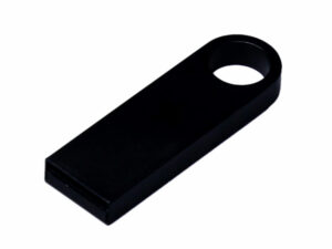 USB 2.0-флешка на 64 Гб с мини чипом и круглым отверстием, черный — изображение 2