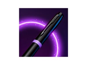 Ручка-роллер Parker IM Vibrant Rings Flame Amethyst Purple, стержень:Fblk, в подарочной упаковке. — изображение 6