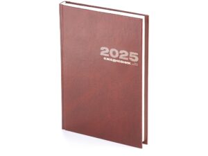 Ежедневник А5 датированный Бумвинил 2025, коричневый