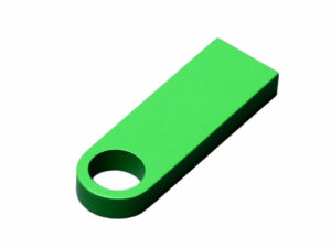 USB 2.0-флешка на 512 Мбайт с мини чипом и круглым отверстием, зеленый — изображение 2