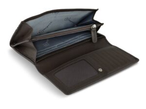 Кошелёк женский BUGATTI Banda, с защитой RFID, коричневый, кожа/полиэстер, 18,5х2,5х9,5 см — изображение 4