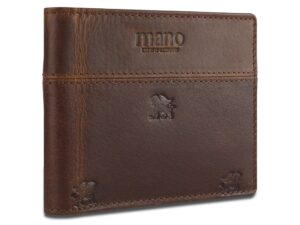 Портмоне Mano Don Leon, натуральная кожа в коричневом цвете, 11 х 8,6 см — изображение 3